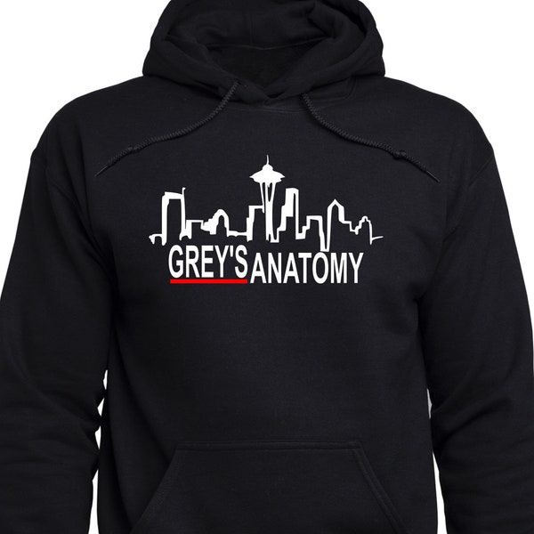 Greys Anatomy hoodie/ Grey Anatomy Tv series sweatshirt/ Grey's Anatomy Seattle Skyline sweater/ Greys Anatomy pullover/ Fan Gift/ (T14)