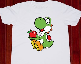 Super Mario maglietta bambini/ Yoshi t-shirt/ Nintendo t-shirt/ Dinosaur Yoshi tee per bambini/ Super Mario World shirt/ Youth t-shirt/ Toddler/ (T58)