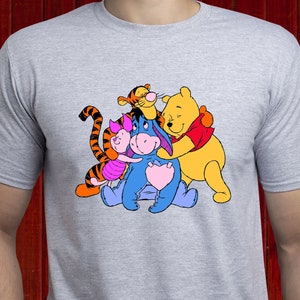 ディズニー くまのプーさん フレンズ T シャツ、くまのプーさん キャラクター T シャツ、ディズニー くまのプーさん スクワッド ゴールズ T シャツ、フレンドシップ T シャツ (T172)