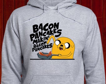 Making Bacon Pancakes Hoodie, Jake The Dog Jumper, Adventure Time Pullover, Jake and Finn Sweatshirt, Sunday Brunch hoody (T174)