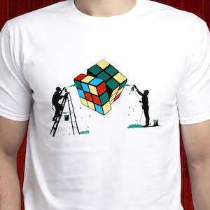Banksy Rubic Cube Art t shirt, Banksy art t-shirt, Banksy Graffiti tee, Banksy Street Art shirt, Banksy Urban tee, Pop Culture shirt (T189)