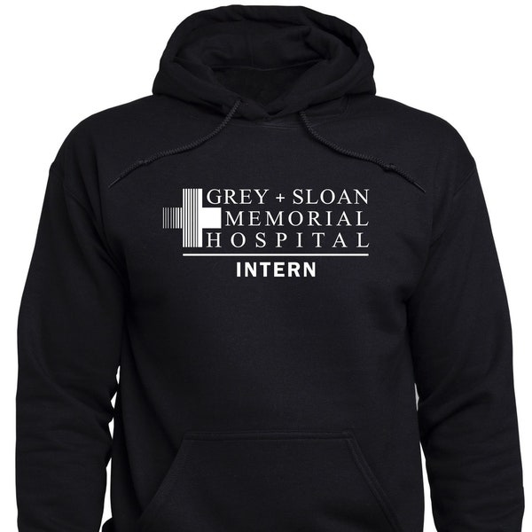 Grey Sloan Memorial Hospital sweatshirt; Greys Anatomy Intern hoodie; Grey Anatomy Tv Series sweater; Intern pullover; Intern Gift; (T11)