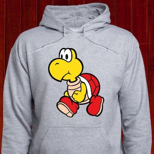 Koopa Troopa hoodie/ Red Shell sweatshirt/ Mario jumper/ Mario kart hoody/ Nintendo pullover/ NES gaming sweater/ Super Mario hoodie/ (T57)