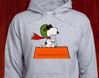 Snoopy Flying Ace Sweatshirt; Snoopy Pilot Hoodie; Erdnüsse Pullover; Snoopy Red Baron Pullover; Weltkrieg Pilot; Jersey; Kapuzenpulli; Geschenk; (T297)