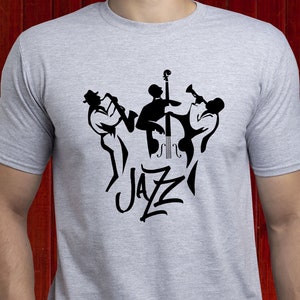 Jazz Trio t-shirt; Jazz t shirt; Musician tshirt; Jazz Musician shirt; Jazz Music tee; Sax t-shirt; Trumpet tshirt; Bass shirt; (T147)