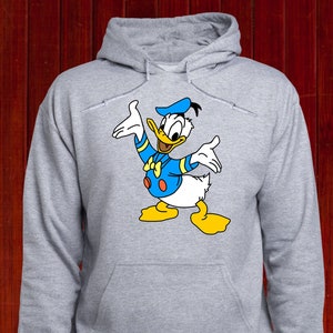 Happy Donald Duck Hoodie; Disney Donald Sweater; Love Donald Duck Hoody; Disney Trip Pullover; Sweatshirt; Jersey; Gift For Friend; (T307)