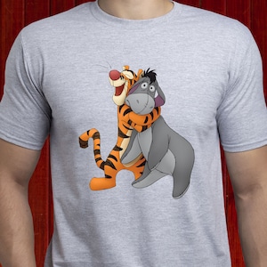 Tigger Hugging Eeyore Winnie The Pooh tshirt, Disney Best Friends t-shirt, Tigger and Eeyore Friends shirt, Pooh the Bear Friends (T173)