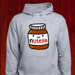 Moletom com capuz Nutella, moletom I Love Nutella, suéter com pote de Nutella, pulôver engraçado Nutella, presente para amantes de Nutella, suéter, camisa, Nutela, (T262)