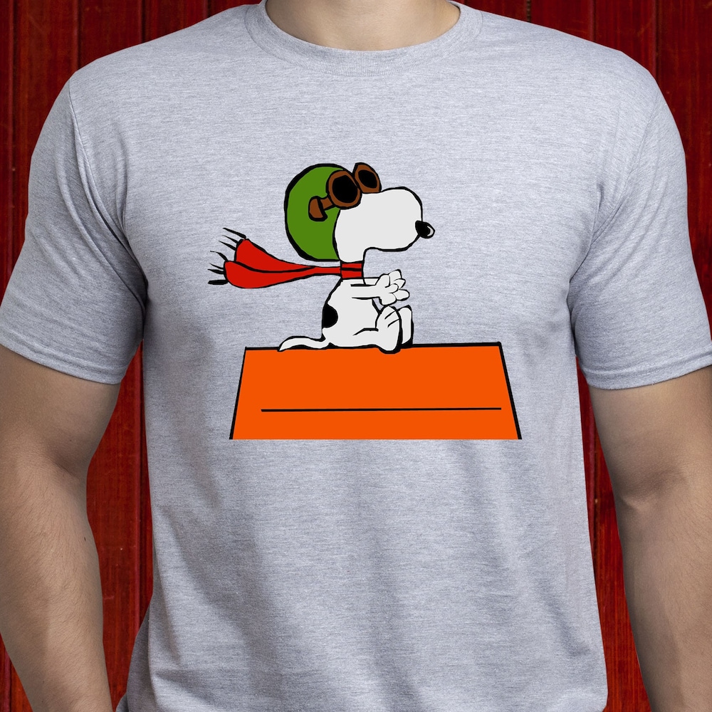 Snoopy Flying Ace Shirt, Snoopy Pilot Tshirt, Peanuts T-Shirt, Snoopy Red Baron Tee, World War Pilot, Men'S T-Shirt, For Man, Gift (T297) Peakteedesigns