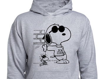 Felpa Youth Snoopy Joe Cool, felpa con cappuccio Snoopy, pullover Snoopy e Woodstock Kid, maglione Joe Cool, maglione occhiali da sole Snoopy, per bambino (T31