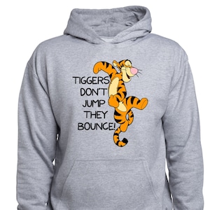Tigger Kids Hoodie, Winnie the Pooh Tigger Quote Youth Jumper, Happy Tigger Sweatshirt, For Boy, For Girl, Tigger Bounce, Pullover, (T167)