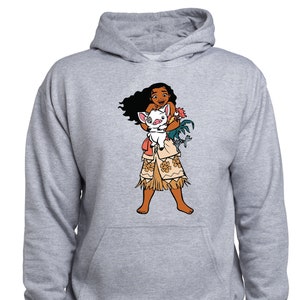 Felpa Disney Moana Kids, Felpa con cappuccio Disney Princess Youth, Princess Moana Pullover, Moana Hei Hei Pua Jumper, per ragazzo, per ragazza, regalo (T196