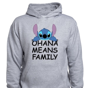 Stitch Ohana Kids Hoodie, Stitch Disney Youth Sweatshirt, Lilo and Stitch Pullover, For Boy, For Girl, Ohana Means Family, Sweater, (T183)