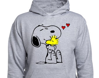 Snoopy Hug Woodstock Youth Sweatshirt, Snoopy Love Woodstock Hoodie, The Peanuts Sweater for Kid, Snoopy Heart Pullover, Puller, Gift (T38)