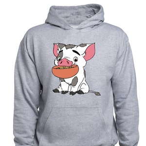 Disney Moana Pua Youth Hoodie, Pua Pig Disney Movie Sweatshirt for Kid, Moana Pet Pig Pullover, Cute Disney Pig Jumper, Cute Gift, (T195)