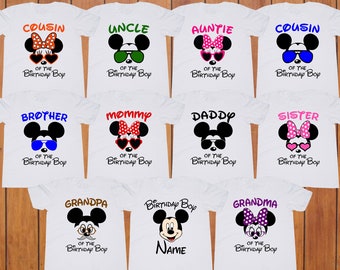 Mickey Mouse Birthday Boy Shirt; Birthday Boy Party Tshirt; Family Matching T-shirts; Disney Party Tee; Mickey; Custom; Son Birthday Party;