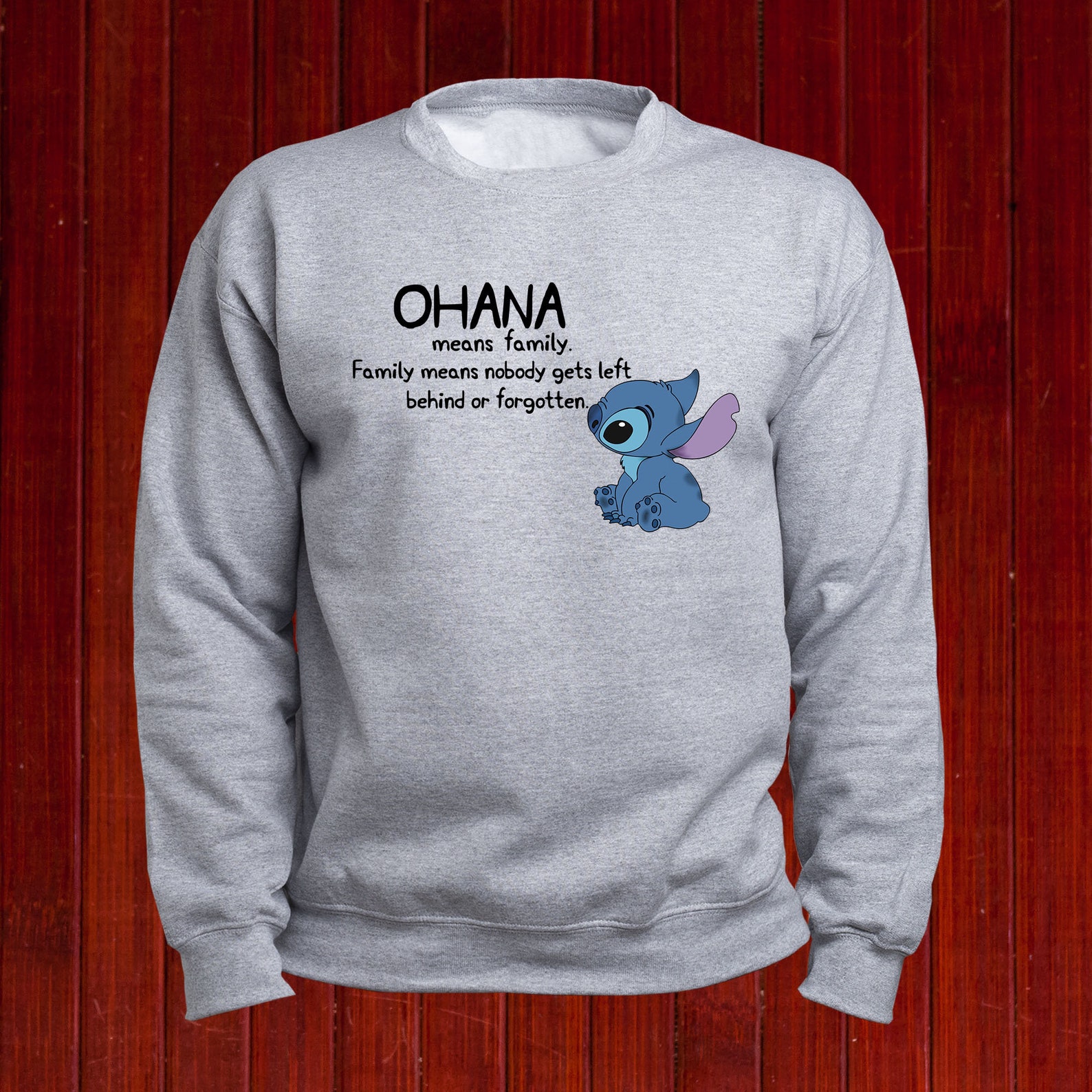 Stitch Family Quote Hoodie Stitch Ohana Jumper Ohana Means - Etsy