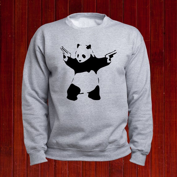 Panda con sueter de pistola Jersey panda Jersey occidental Sudadera Banksy Sudadera Banksy original Banksy Graffiti pullover T94 Etsy Mexico