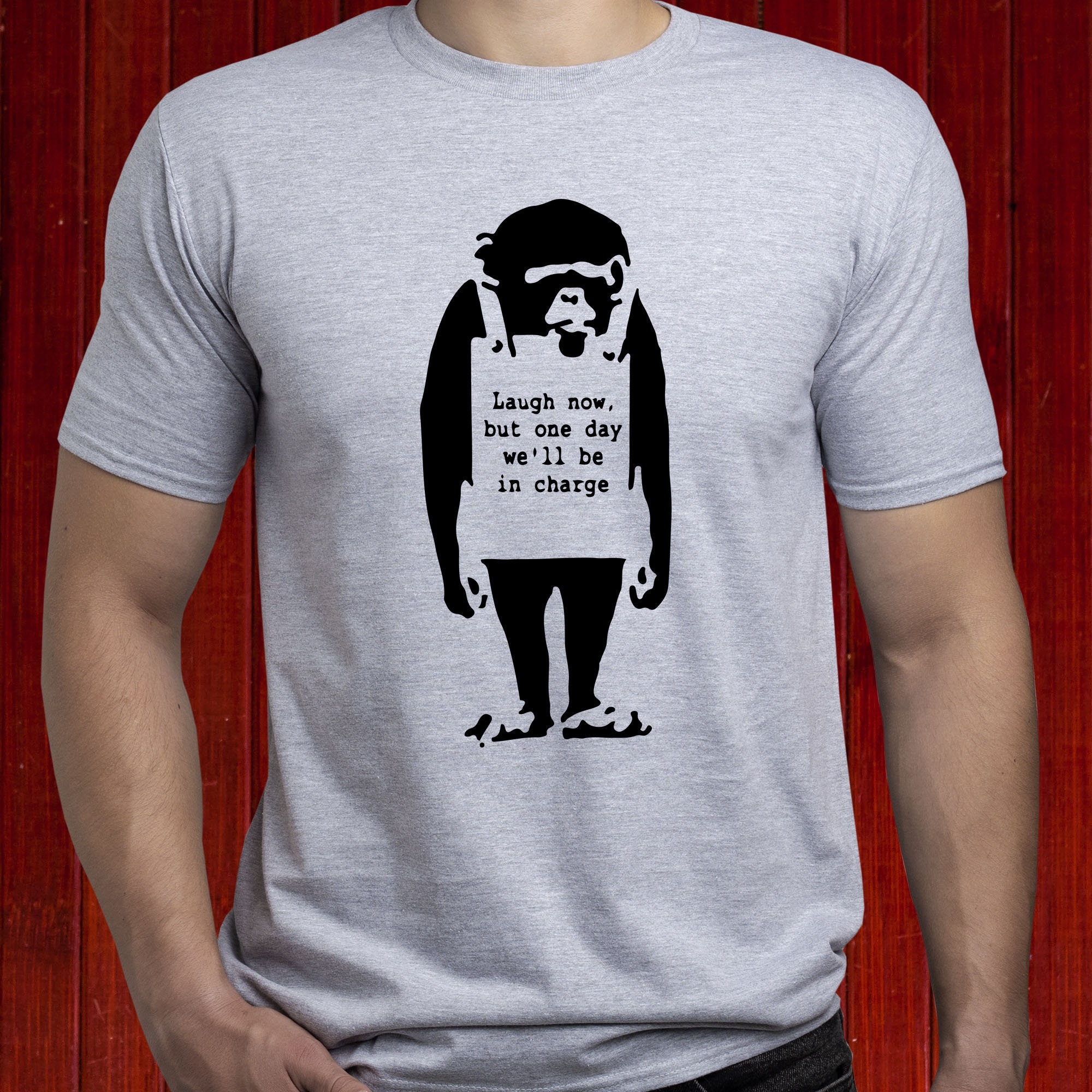 Laugh Now t-shirt/ Monkey t shirt/ Planet of the Apes tee/ Banksy tee/ Original Banksy t-shirt/ Banksy Graffiti tshirt/ Street art/ (T93)