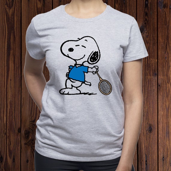 Snoopy Tennis Player Shirt/ Tennis T Shirt/ Snoopy Badminton