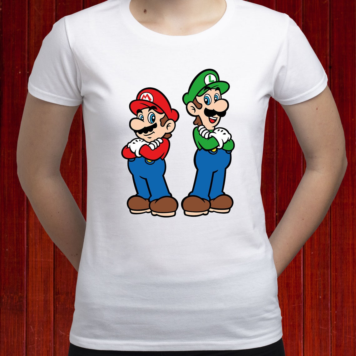T-Shirt Super Mario Luigi - Multicolor Per Adulti Unisex - Compleanno Videogioco - Foto 4
