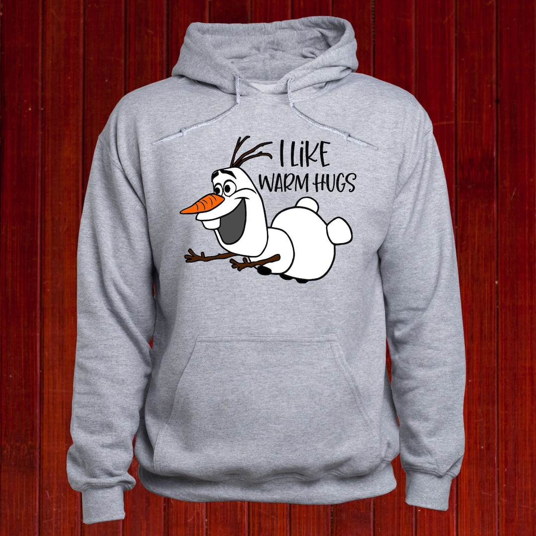 I like Warm Hugs Frozen Olaf Sweatshirt, Süßer Olaf Pullover, Disney Olaf  Hoodie, Frozen Olaf Pullover, Frozen Movie Hoody, Unisex Hoody (T198)