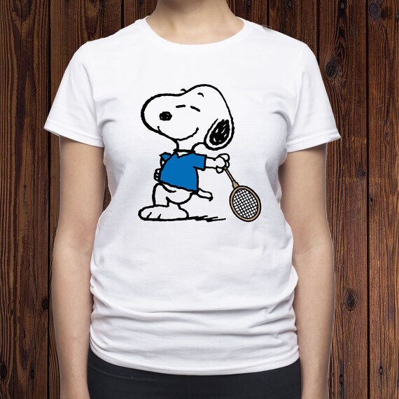 Snoopy Tennis Player Shirt/ Tennis T Shirt/ Snoopy Badminton