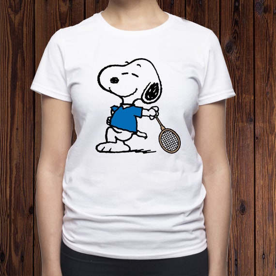 Snoopy Tennis Player Shirt/ Tennis T Shirt/ Snoopy Badminton