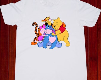 Winnie the Pooh and Friends Kids t-shirt, Winnie The Pooh Characters Youth t shirt, Disney Squad Toddler tshirt, Kid Best Friends tee (T172)