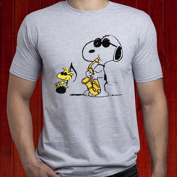Saxophone Snoopy T-shirt Snoopy T Shirt Woodstock - Etsy