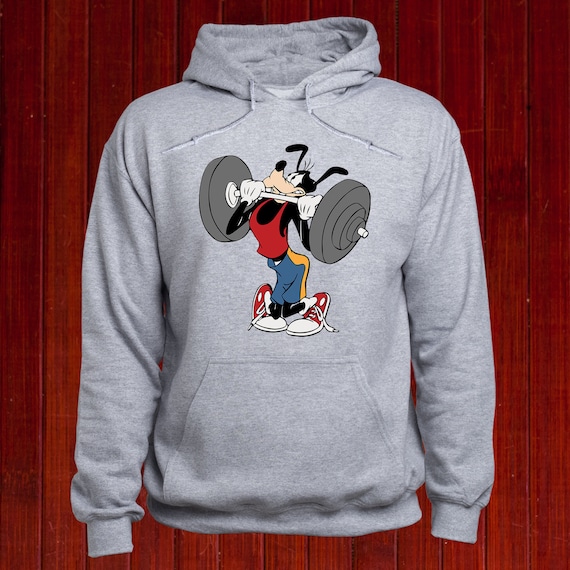 Goofy lifting sweatshirt/ Goofy Workout hoodie/ Goofy Gym jumper/ Weightlifter pullover/ Body Builder hoody/ Disney Fitness hoodie/ (T123)