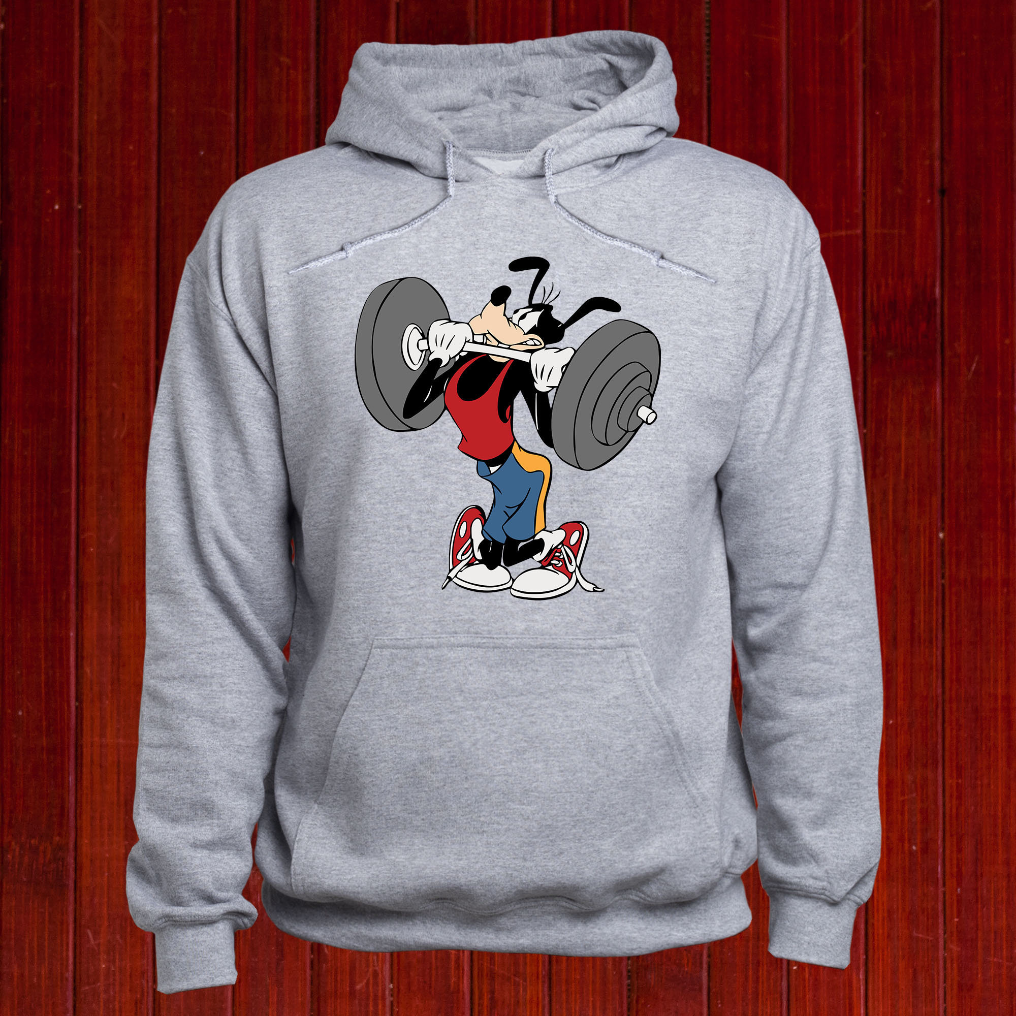 Goofy lifting sweatshirt/ Goofy Workout hoodie/ Goofy Gym jumper/ Weightlifter pullover/ Body Builder hoody/ Disney Fitness hoodie/ (T123)