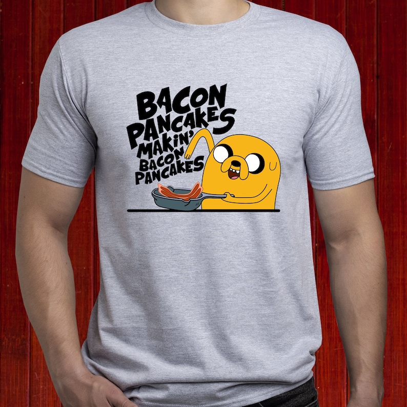 Jake the dog making bacon pancakes t shirt adventure time etsy