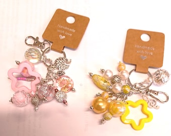 Star Beaded Bag Charm, Keyring, Purse Charm, Dangle