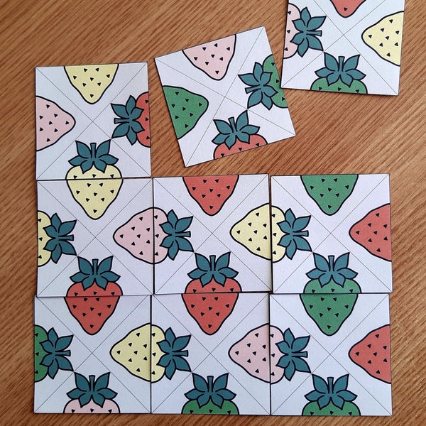 Printable puzzle strawberries