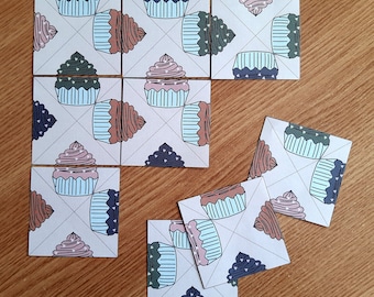 Printable puzzle cupcakes