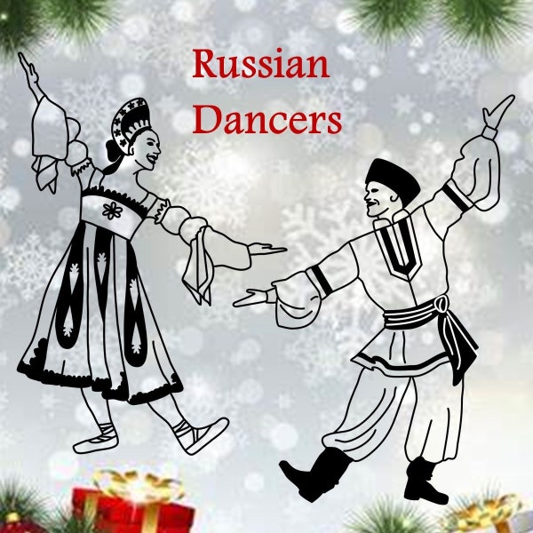 Trepak,  Russian dance, Folk Dance, Nutcracker Ballet, nutcracker characters, SVGs and clipart