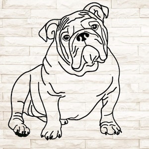 Bulldog clip art and cut files