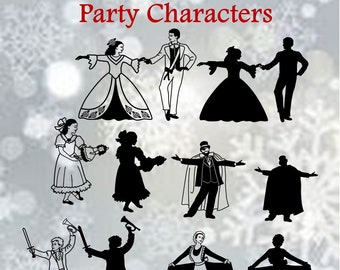 Nutcracker Ballet SVG Clipart: Party Characters (Digital Download)
