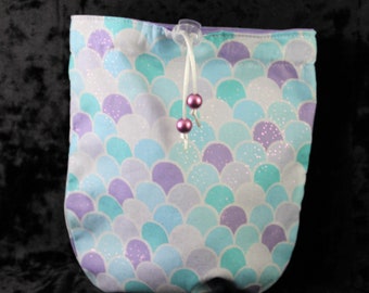 Sparkle Mermaid Scales Drawstring Bag for dice, jewelry, gifts