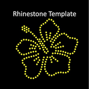 Hibiscus Rhinestone Templates in 3 sizes