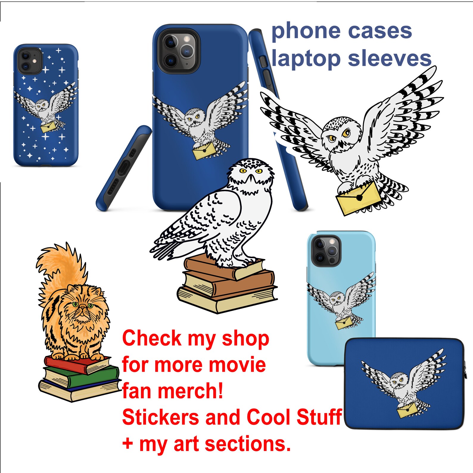 Snowy Owl With And Without Letter Clip Art And Cut Files Etsy