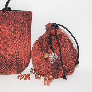 Reptile Skin Suede-Fabric Medium Drawstring Fabric Bag for gifts, jewelry, dice, or anything you want to carry.