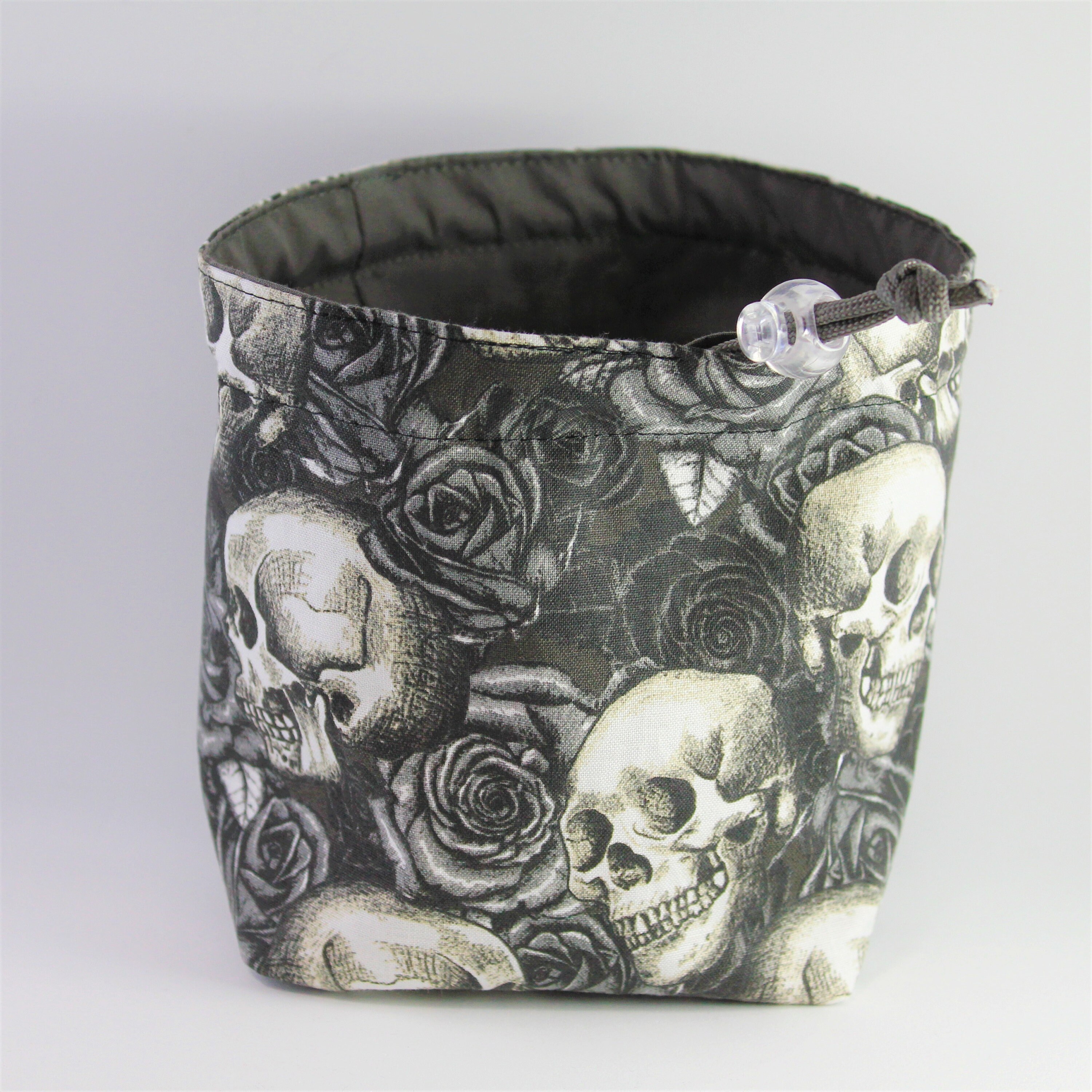 Skulls and Roses Stand Up Bag for dice, cards, jewelry, gifts