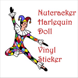 Nutcracker Ballet Harlequin Doll Vinyl Sticker