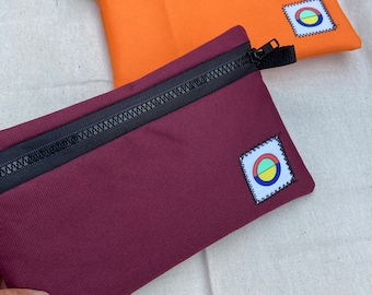 Multipurpose Pouch - Low Profile with Durable Zipper and Clip Loop, For Organization, Color and Size Options,  Handmade in RVA
