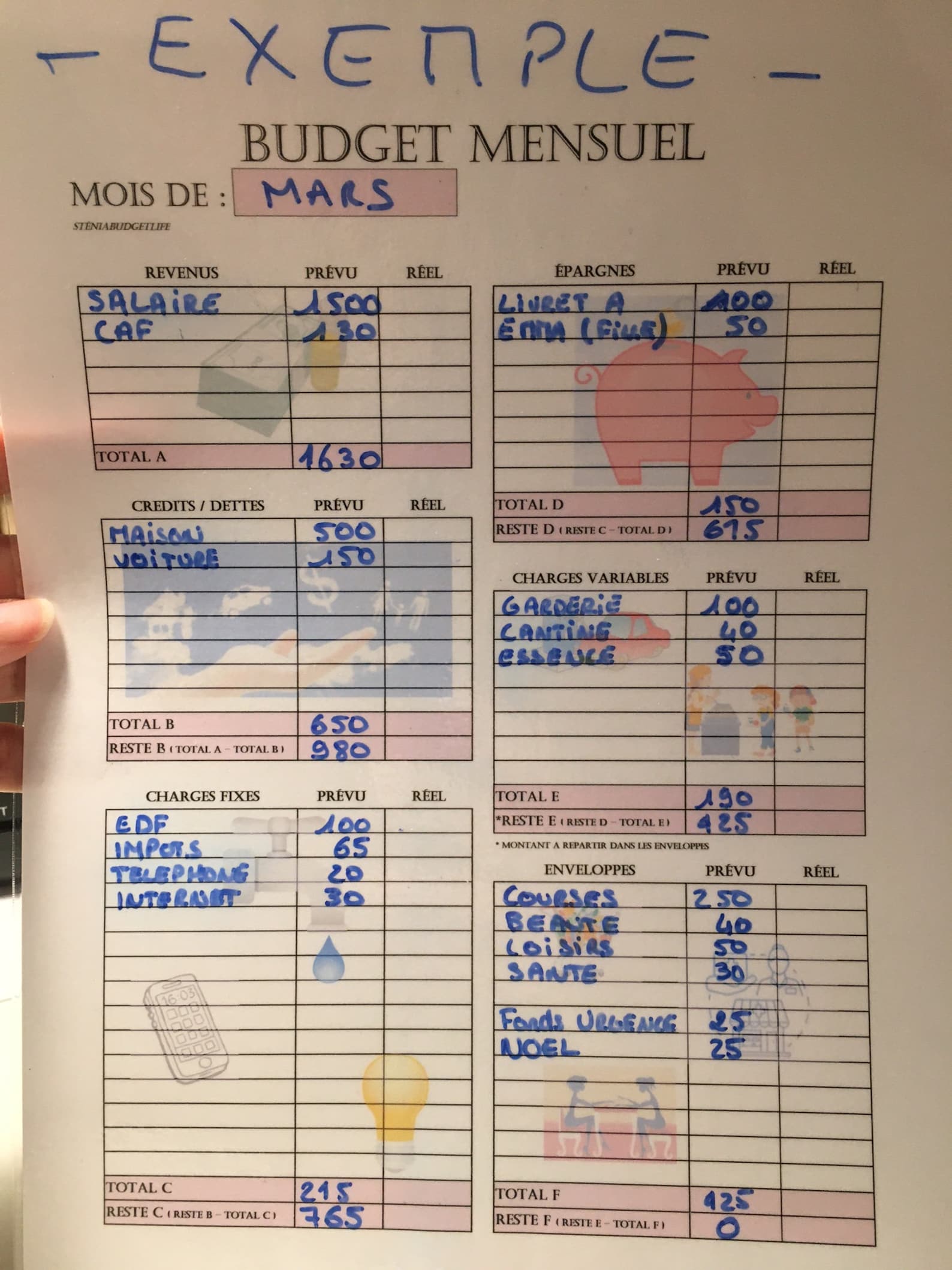 FICHE BUDGET MENSUEL à télécharger  Etsy