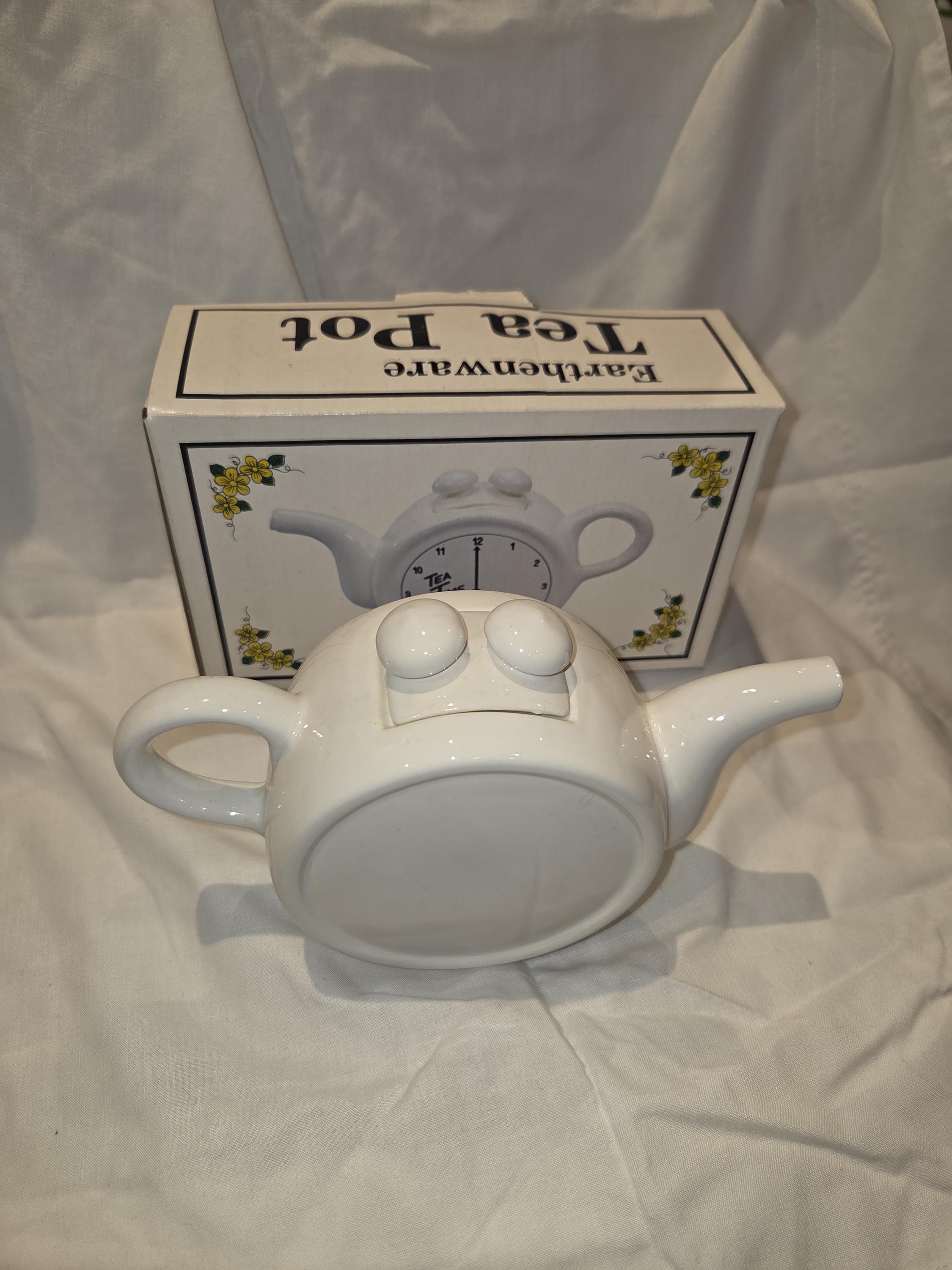 Vintage Clock Teapot | 1980s White Ceramic Novelty Kitchen Decor - Etsy
