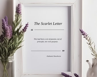 The Scarlet Letter Quote Print: Nathaniel Hawthorne, klassieke literatuur (digitale download)