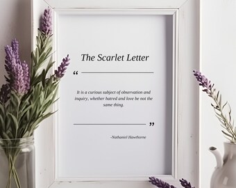 The Scarlet Letter Quote Print: Nathaniel Hawthorne, klassieke literatuur (digitale download)